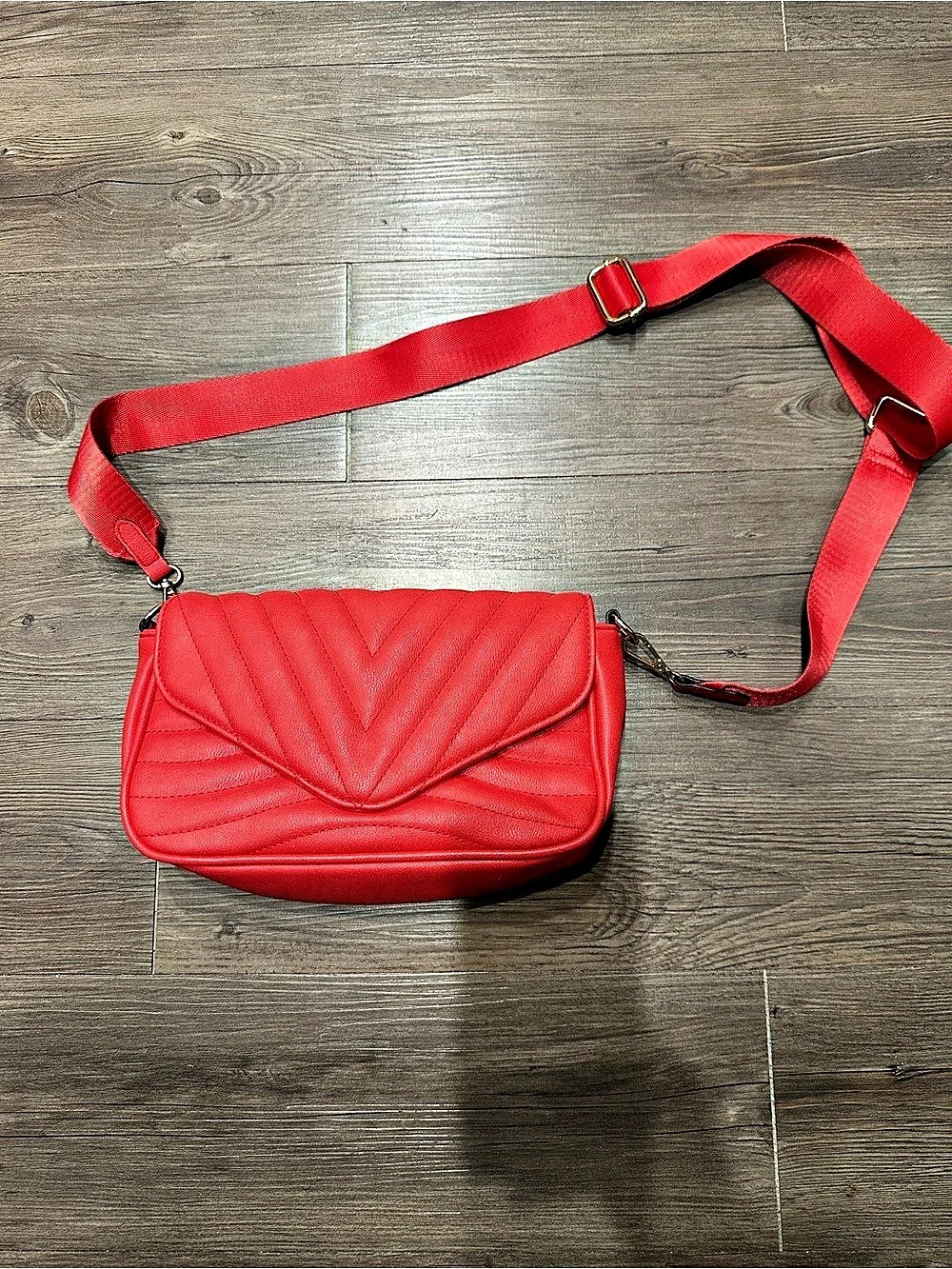 Red Quilted Crossbody Bag